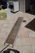 Passerella/scaletta FISSA 200 alluminio  + Teak Sintetico  per barca  "trem"