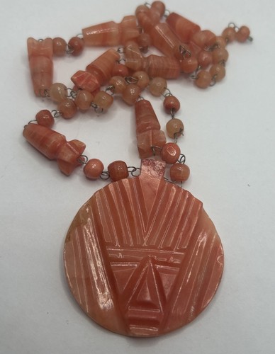 Collana boho faccia tiki onice - collana,