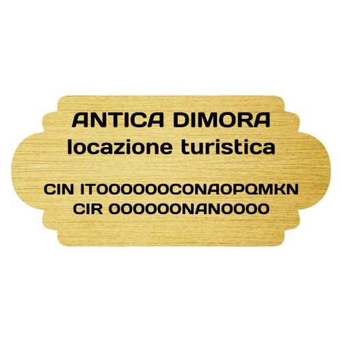 Targhetta codice cin - targhetta,