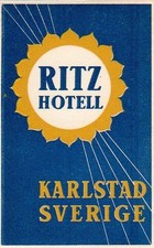 [HT2] LUGGAGE LABEL ETICHETTA DA BAGAGLIO HOTEL RITZ KARLSTAD SVERIGE