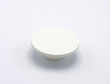 Pomolo piatto e tondo in goffrato bianco 70x25 mm