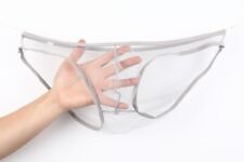 Uomo Velato a Rete Trasparente Bikini Intimo Tanga Perizoma Mutande Ca