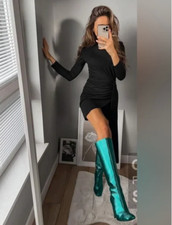 Stivali ZARA laminati verdi