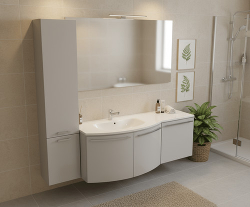 Mobile bagno curvo 146 cm - bagno, 146+35