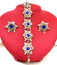 PARURE MICHELANGELO GIOIELLI  STILE BORBONICO ARGENTO PL ORO ROSA E PASTE VITREE