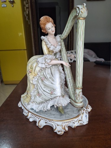 Grande statuina dama con - statuina, arpa