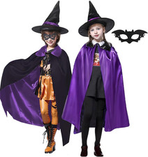 Vestito Halloween Bambina Bambino Costume Strega Mantello Halloween Strega, Sang
