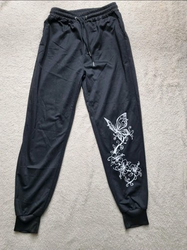 Joggers donna nero farfalla