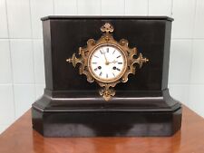 Antico Orologio Francese Da Tavolo Epoca XIX Secolo In Marmo Nero