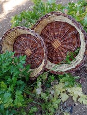 SET 2 CESTINI in vimini naturale | artigianali, fatti a mano | 23-26 cm