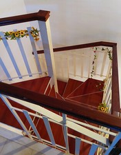 corrimano in noce massello per scala 7 pezzi