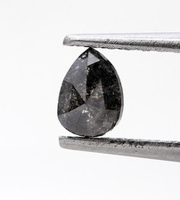 Diamante Naturale Sciolto A Forma Di Pera Colore Grigio Nero 0,58 Ct Taglio Rosa
