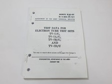 TV-7 TV-7A/U TV-7B/U TV-7C/U TV-7D/U tubo tester libro dati di prova