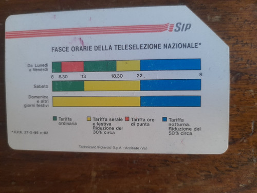 Scheda telefonica rara sip - telefonica,