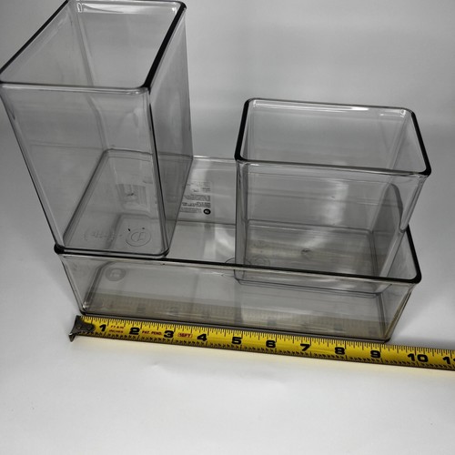 Set portaoggetti grigio fumo - portaoggetti, 3