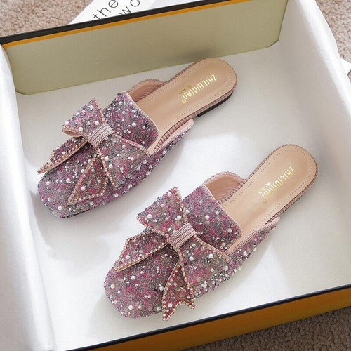 Mocassini donna glitter strass