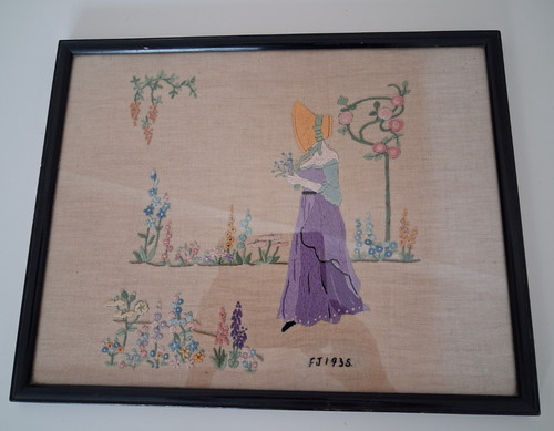 Antique embroidery sampler - antique,