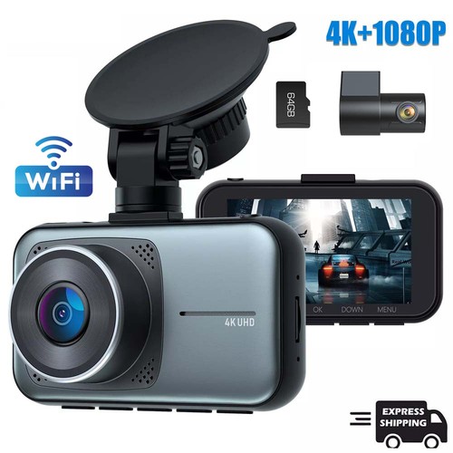 Dash cam wifi - 4k, dual