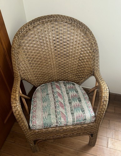 Sedia vintage retrò vimini - sedia,