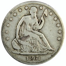 1861-S MEZZO DOLLARO LIBERTY