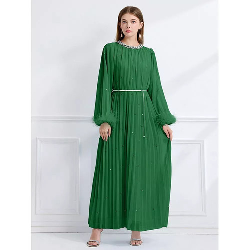 Abito verde lungo elegante con - abito,