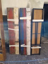 Set 3 Panche in legno massello (Legno e Ferro Nero) 