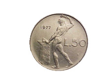 1977 R Italy 50 Lire KM# 95.1