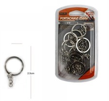 Set 12 Pezzi Anelli Con Catena Per Portachiavi 25mm dfh