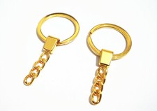 2pz base per portachiavi  kit catenina anello a spirale colore oro anello 30mm 