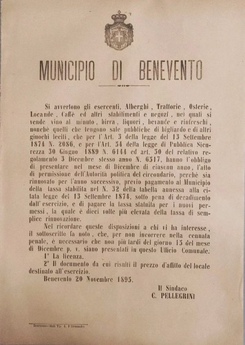 Municipio benevento 1895 - benevento,