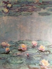 CLAUDE MONET 1840-1926 GRANDE POSTER NINFEE 90X64 CM ANNI 80 IMPRESSIONISMO ARTE