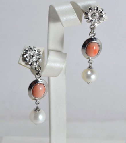 Orecchini argento 925 cabochon - argento,