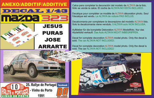 Anexo decal mazda 323 gtx - 1/43,