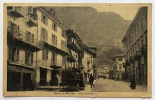 Cartolina Pont Saint Martin via Umberto I caffè animata Aosta paesaggistica T11