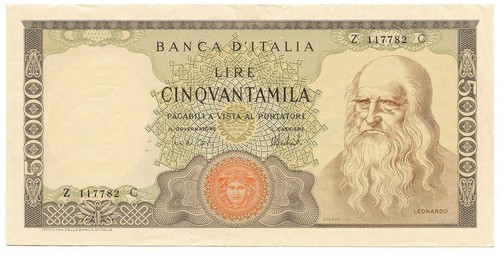 50000 lire banca italia - 50000, d'italia