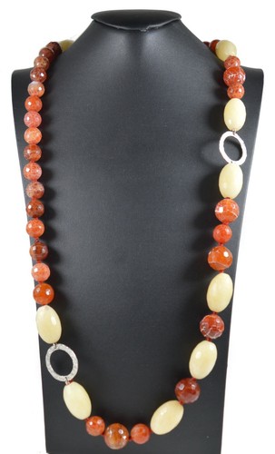 Collana agata fuoco - collana, di