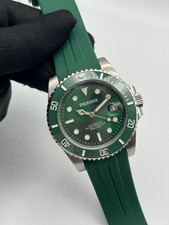 Orologio uomo automatico verde data subacqueo 30MT Ghiera Girevole Acciaio 316