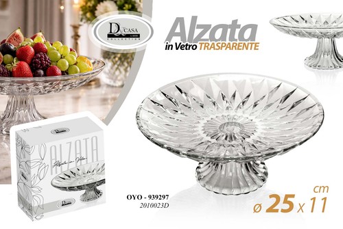 Alzata vetro trasparente tonda