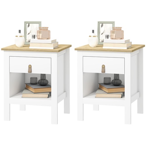 Homcom set comodini moderni - set, 2