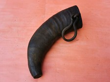 ANTICO ANTICO CONTENITORE CATRAME PRIMITIVO GRASSO PER CARRO BUE CORNO DI BUE 19° GRANDE