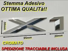 stemma targhetta scritta logo fregio baule posteriore bmw x1 argento abs qualità