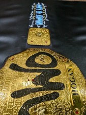 Cintura Hulk Hogan Big Gold championship serie firma cinturino in pelle 4 mm nuova senza etichette