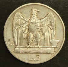 5 LIRE 1927 SPL 1 ROSETTA E 2