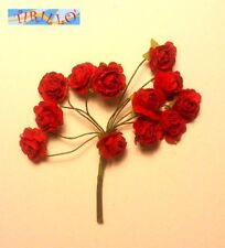 BOMBONIERE DECORAZIONI - 24 fiori di carta per bomboniere - Roselline rosse