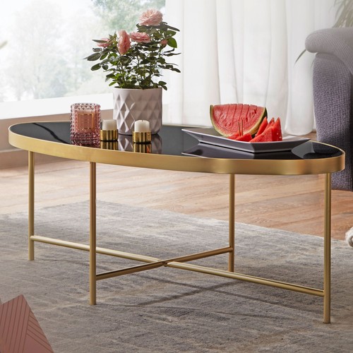 Finebuy tavolino vetro nero - tavolino,