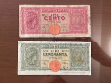 LOTTO 2 BANCONOTE 50 100 LIRE