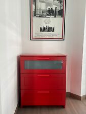 Cassettiera BRIMNES rossa con 3 cassetti 78x95x46