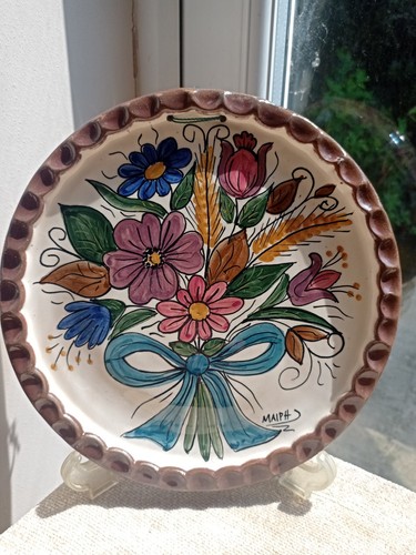 Wall plate hand painted - plate,
