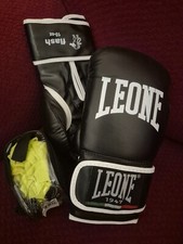guantoni da box leone 10 Oz usati una volta + bendaggi giallo fluo