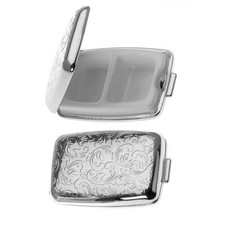 Silberkanne - Porta pillole, 2 scomparti, 4,5 x 6,5 cm, in acciaio (m1c)